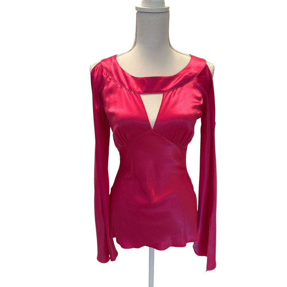 Cache Cold Shoulder Cutout Flared Sleeve Boho Top